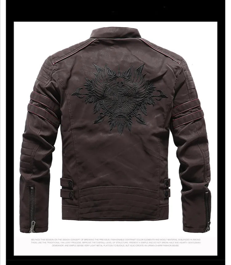 Leather Jacket Fleece Warm