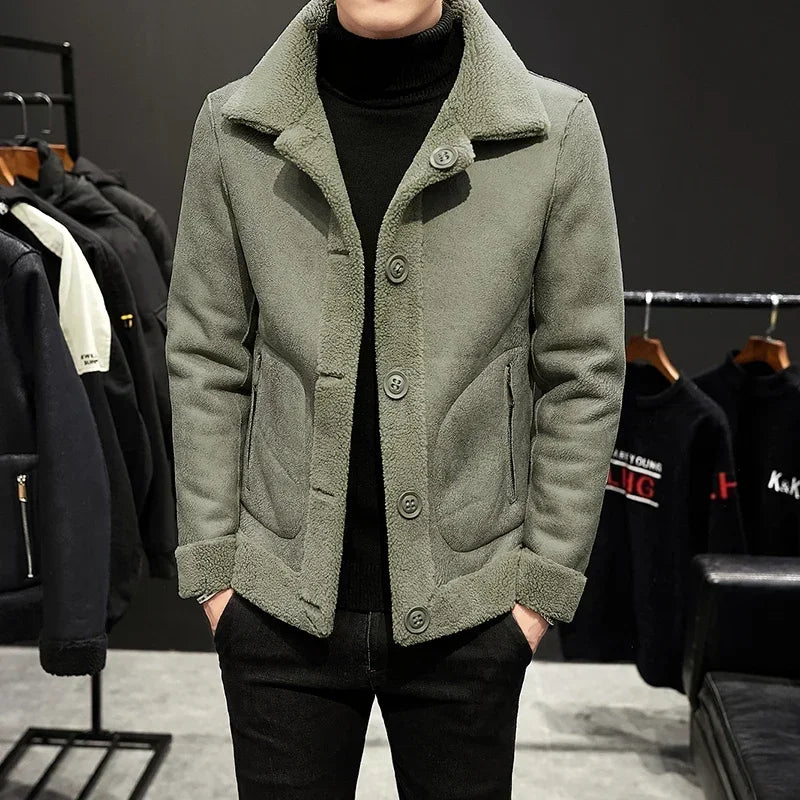 Men's Winter Warm Wool Jacket Men's Granular Wool