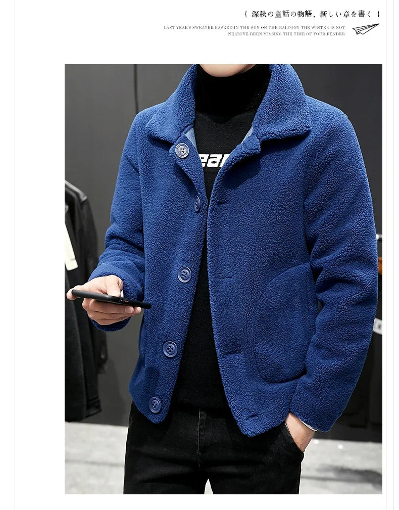 Men's Winter Warm Wool Jacket Men's Granular Wool