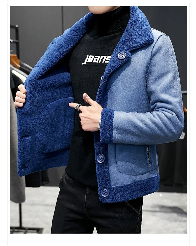 Men's Winter Warm Wool Jacket Men's Granular Wool