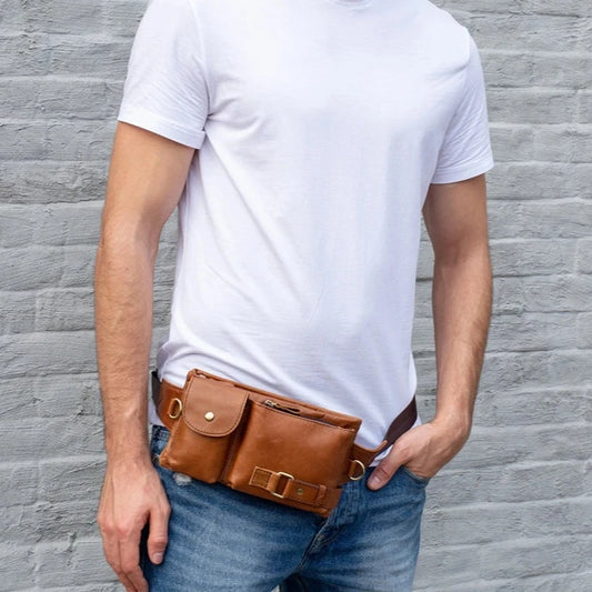 Genuine Leather Waist Bags for Men