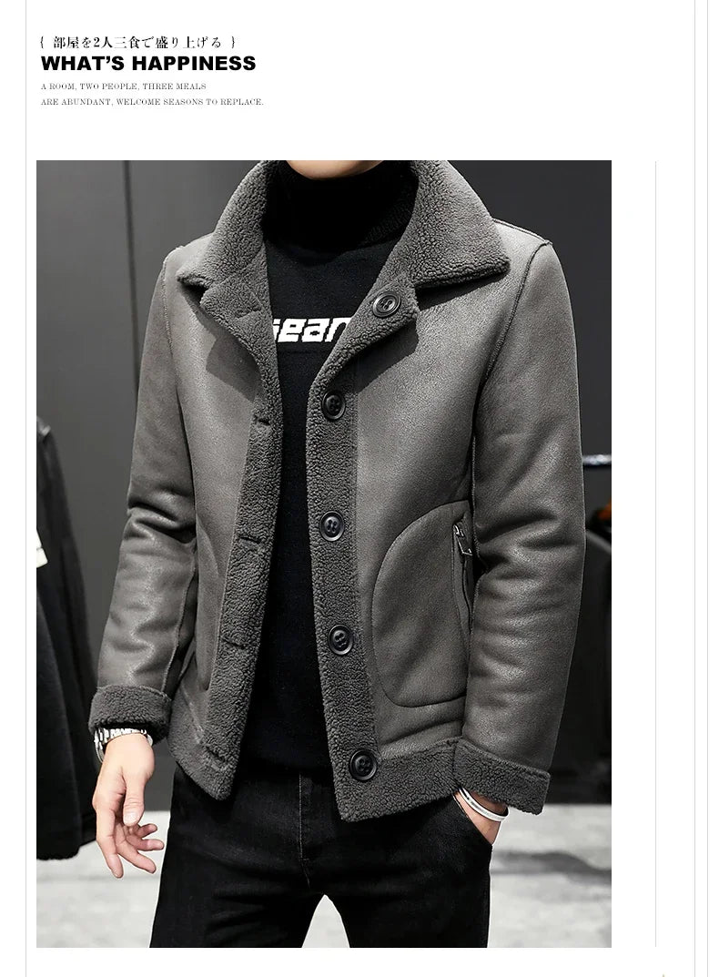 Men's Winter Warm Wool Jacket Men's Granular Wool