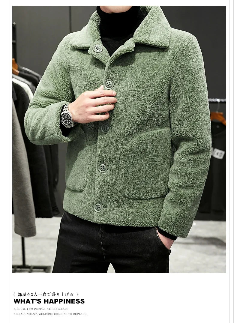 Men's Winter Warm Wool Jacket Men's Granular Wool