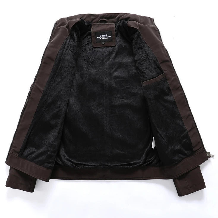 Leather Jacket Fleece Warm