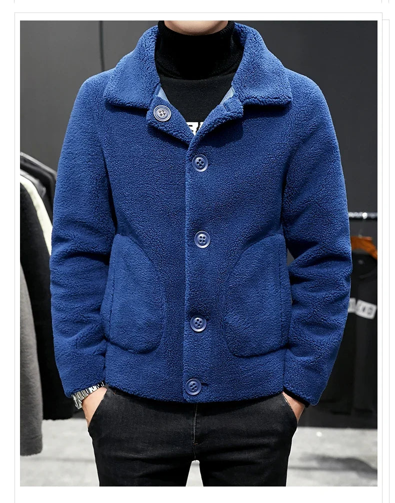 Men's Winter Warm Wool Jacket Men's Granular Wool