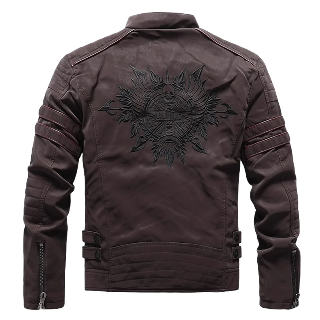 Leather Jacket Fleece Warm