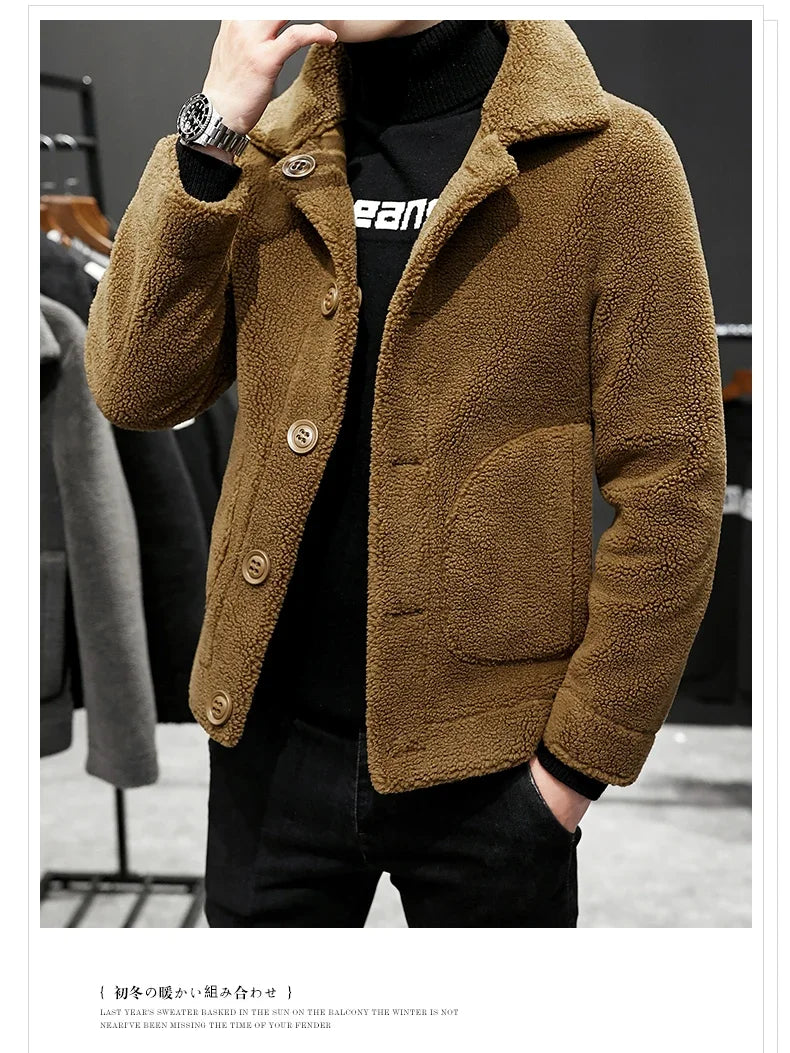 Men's Winter Warm Wool Jacket Men's Granular Wool