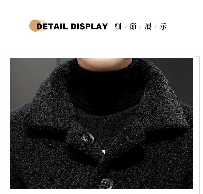 Men's Winter Warm Wool Jacket Men's Granular Wool