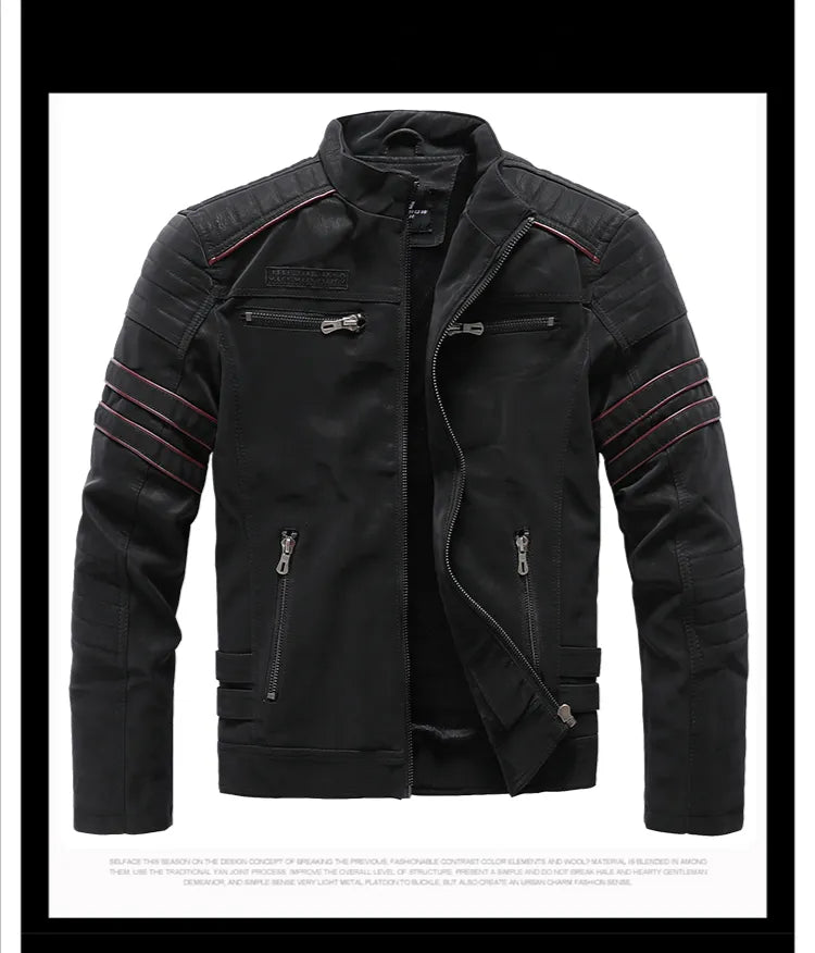 Leather Jacket Fleece Warm