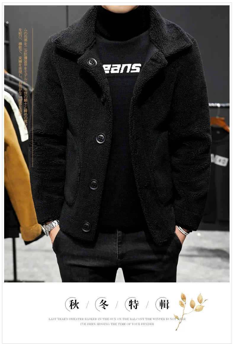 Men's Winter Warm Wool Jacket Men's Granular Wool