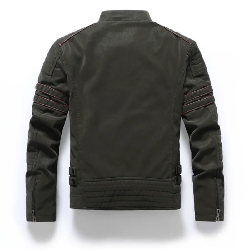 Leather Jacket Fleece Warm