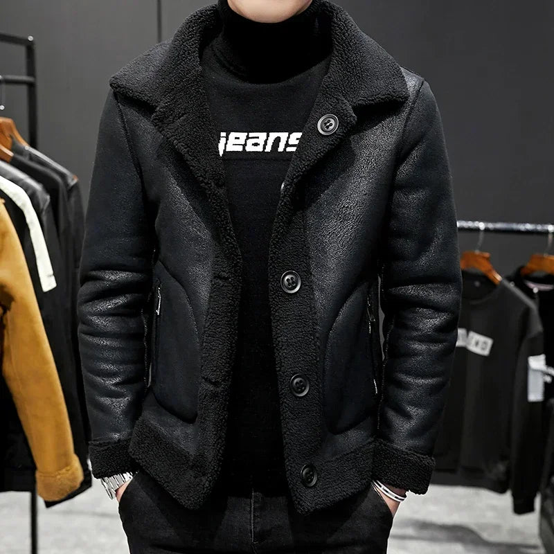 Men's Winter Warm Wool Jacket Men's Granular Wool