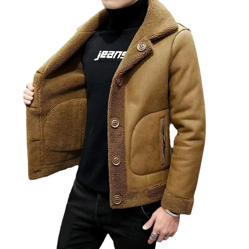 Men's Winter Warm Wool Jacket Men's Granular Wool