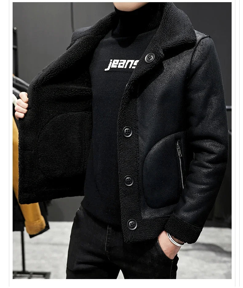 Men's Winter Warm Wool Jacket Men's Granular Wool