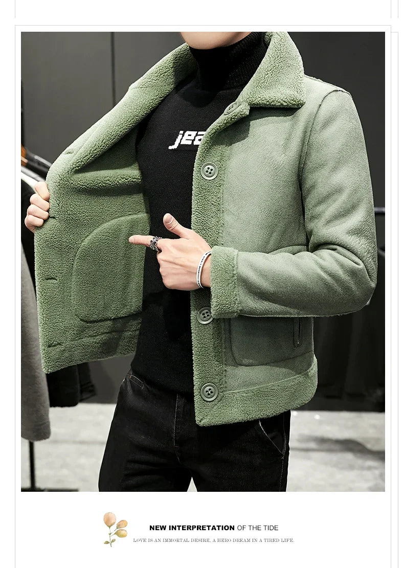 Men's Winter Warm Wool Jacket Men's Granular Wool